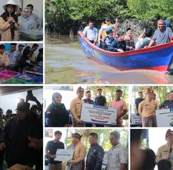 Pemkab Bangka Tengah Serahkan Bantuan Kapal dan Alat Tangkap Kepada Nelayan Kurau Demi Tingkatkan Produksi Perikanan