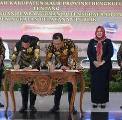 Dorong Konektivitas, Pemkab Muara Enim dan Kaur Sepakati Pembangunan Jalan Penghubung