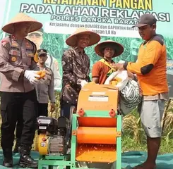 Dukung Ketahanan Pangan, Polres Bangka Barat Optimalkan Lahan Reklamasi