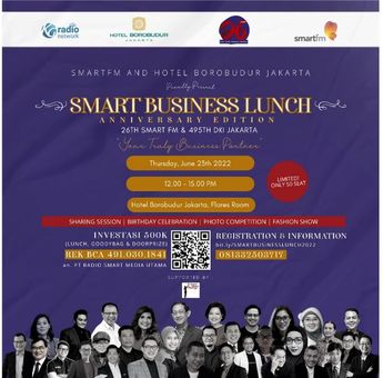 Rayakan HUT ke-26, Radio SmartFm Network Gelar Temu Narasumber di Hotel Borobudur Jakarta