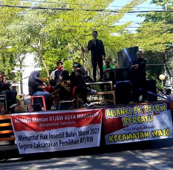 Demo Mantan Ketua RT/RW di Makassar, Tuntut Pemiluraya dan Insentif