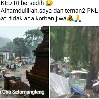 Fenomena Hujan Deras dan Angin Kencang Merusak Bangunan di Kediri