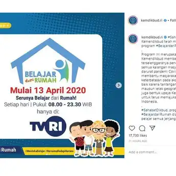 Ini Jadwal Program 'Belajar dari Rumah' yang Ditayangkan di TVRI