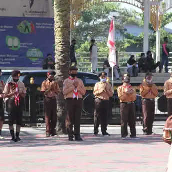 Anggota Pramuka di Banjarmasin Bantu Cegah Penularan Covid-19