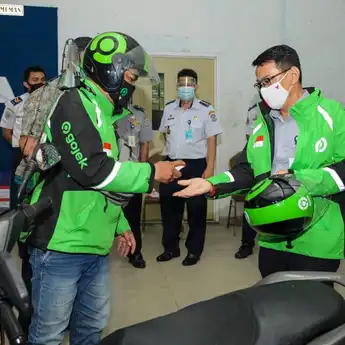 Dukung Pemerintah Tangani Covid-19, Dishub Balikpapan Tinjau Program J3K Gojek