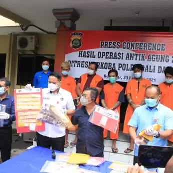 Selama Operasi Antik Agung 2021, Polda Bali Ungkap 64 Kasus Narkoba dan Tangkap 72 Tersangka