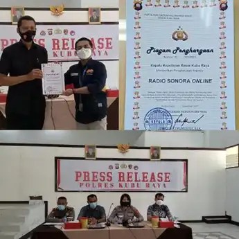 Polres Kubu Raya Gelar Konferensi Pers Akhir Tahun 2021: Memberikan Penghargaan Kepada Media, Salah Satunya Sonora Pontianak