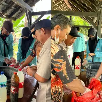 Menuju Pertanian Organik, Mahasiswa UNS dan Kelompok Tani Produksi MOL Di Desa Kartoharjo