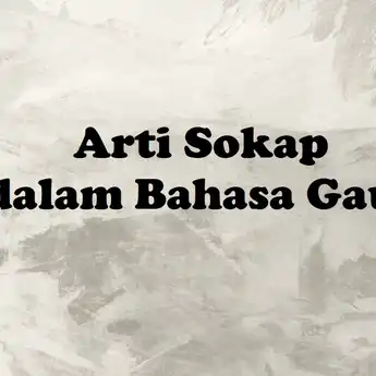Arti Sokap dalam Bahasa Gaul 