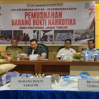 Temuan di Lima Wilayah, BNNP Jatim Musnahkan Narkotika Hasil Operasi Gabungan