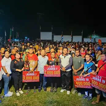 Turnamen Volley Ball Desa Pawis Hilir 2023 Resmi Ditutup Sekda Landak