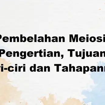 Pembelahan Meiosis: Pengertian, Ciri-ciri, Jumlah, Tahapan dan Tujuannya