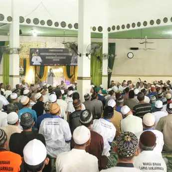 Penuh Khidmat! Suasana Peringatan Isra Mikraj di Lapas Banjarmasin