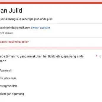 LINK Ujian Julid Google Form yang Lagi Viral, dan Cara Memainkannya