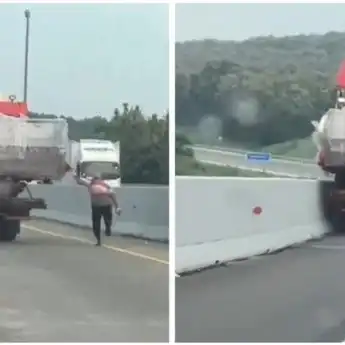 Sopir Kejar-kejaran dengan Truk yang Meluncur Tol Kalikangkung