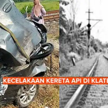 Toyota Etios Valco Tertabrak Kereta di Klaten, Satu Penumpang Tewas