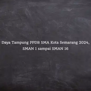 Daya Tampung PPDB SMA Kota Semarang 2024, SMAN 1 sampai SMAN 16