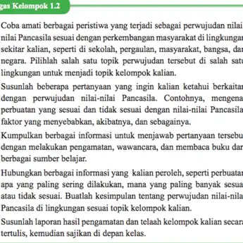 Kunci Jawaban PKN Kelas 9 Halaman 26, Perwujudan Nilai-nilai Pancasila