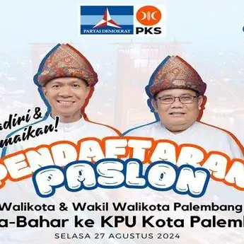 Yudha Bahar Pasangan Pertama yang Daftar ke KPU Palembang