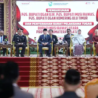 Pj Gubernur Sumsel Lantik Pjs dan Plt Bupati di Empat Kabupaten untuk Pastikan Kelancaran Pilkada 2024