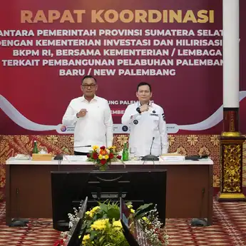 Pj Gubernur Elen Setiadi Gelar Rakor Bersama Wamen Investasi dan Hiliriasi/Wakil Kepala BKPM RI Bahas Pembangunan Pelabuhan Baru 