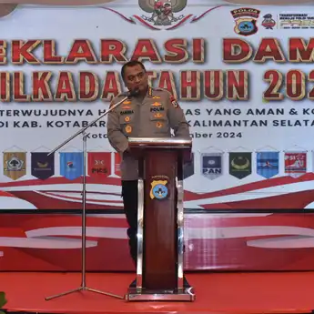 Kotabaru Titik Terakhir Safari Deklarasi Pilkada Damai Polda Kalsel