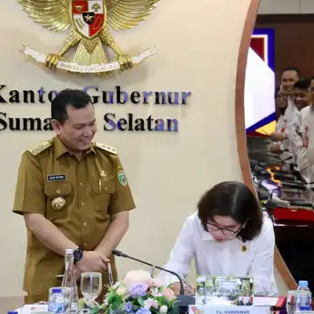 Kerja Sama Bidang Pertanahan Ditandatangani oleh Gubernur Elen Setiadi dan Kakanwil BPN Sumsel 