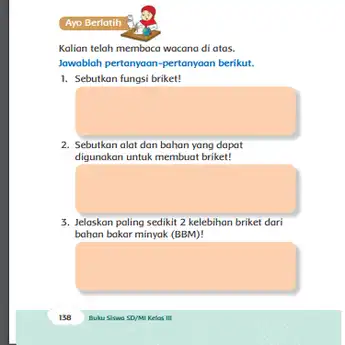 Soal dan Kunci Jawaban Tema 6 Kelas 3 Halaman 138-139 tentang Energi Alternatif