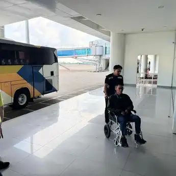 Jelang Keberangkatan Perdana Embarkasi Banjarmasin, Bandara Syamsudin Noor Gelar Simulasi Penerbangan Haji