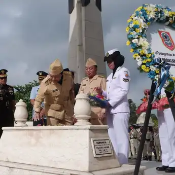 Pimpin Peringatan HUT ke-76 Proklamasi Pemerintahan Gubernur Tentara ALRI Divisi IV Pertahanan Kalimantan, Gubernur Kalsel: Semangat Pahlawan Harus Kita Jaga