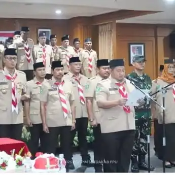 Dilantik Mabicab  Kwarcab Gerakan Pramuka PPU, Mudyat Noor:  Pramuka Bentuk Akhlak Generasi Muda