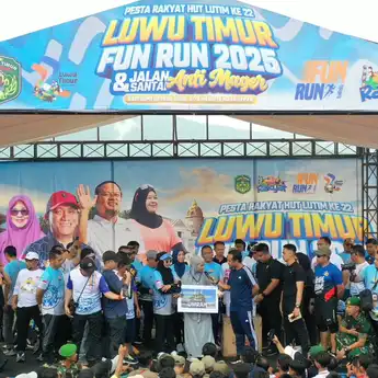 Tangis Haru Warnai Fun Run Luwu Timur 2025, Bidan Puskesmas Menang Hadiah Umrah dari Gubernur Sulsel