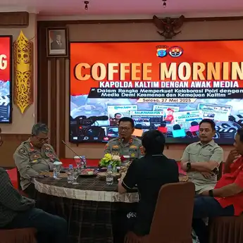 Kapolda Kaltim Gelar Coffe Morning Dengan Awak Media Balikpapan