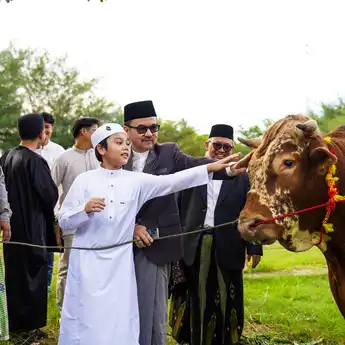 Salat Iduladha di Masjid Kubah 99, Sekda Sulsel Saksikan Penyerahan Sapi Kurban Bantuan Presiden