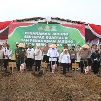 Polda Sumsel Gagas Penanaman Jagung di Lahan Rawan Karhutla, Sekda: Kolaborasi Nyata Wujudkan Ketahanan Pangan