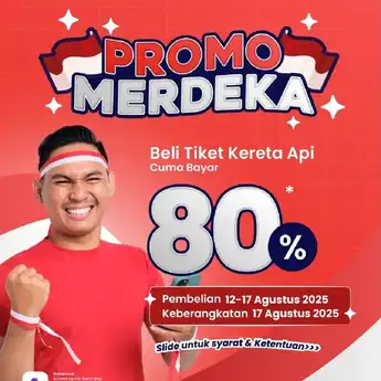 KAI Daop 1 Jakarta Buka Promo Merdeka, untuk Keberangkatan 17 Agustus Cukup Bayar 80 Persen dari Harga Tiket