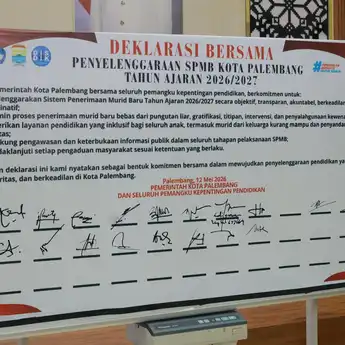 Pemkot Palembang Deklarasi SPMB 2026/2027 Bersih dari Pungli dan Titipan