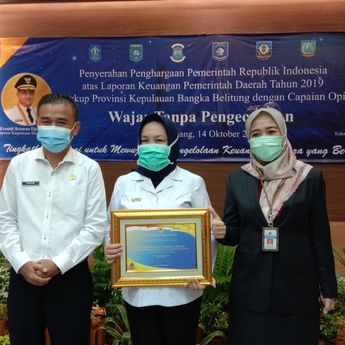Raih Opini WTP, Pemkot Pangkalpinang Dapat Penghargaan dari Pemerintah Pusat