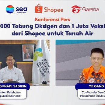 Bantu Indonesia, Induk Usaha Shopee Sumbang 1.000 Tabung Oksigen dan 1 Juta Vaksin