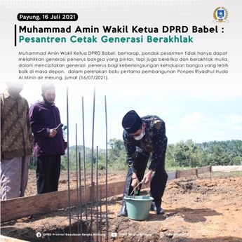 Wakil Ketua DPRD Babel M. Amin : Pesantren Cetak Generasi Berakhlak