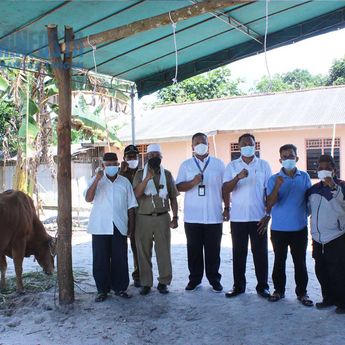 PT Angkasa Pura II dan Pemkab Bangka Tengah Serahkan Hewan Kurban di Desa Padang Baru