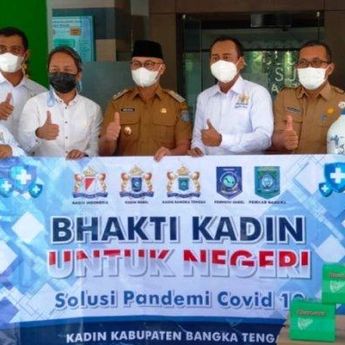 Kadin Babel Dukung Gerakan Lawan Covid-19, dan RSUD Bateng Dapat 15 Tabung Oksigen