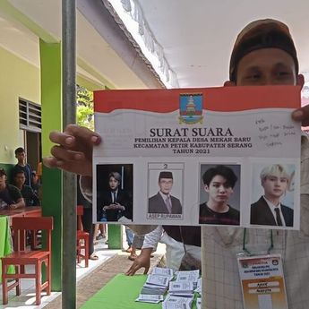Viral Foto Calon Kepala Desa Diganti Foto Member BTS pada Pilkades di Serang