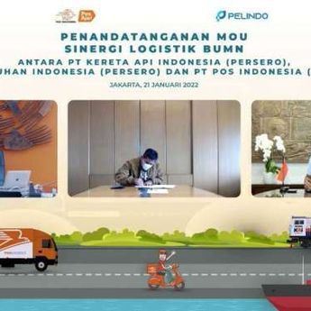 Teken MoU Tentang sinergi logistik BUMN, KAI, Pelindo, dan Pos Indonesia Akan Integrasikan Layanan Logistik