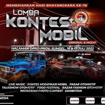 Meriahkan HUT Bhayangkara ke-76, Polda Sumsel Gelar Lomba Kontes Mobil Klasik