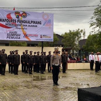 Kapolres Pangkalpinang Pimpin Upacara Peringatan Sumpah Pemuda Ke 94