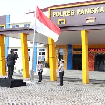Wakapolres Pangkalpinang Pimpin Upacara Hari Pahlawan ke 77 Tahun 2022
