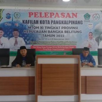 Kepala Kemenag Pangkalpinang Hadiri Pelepasan Kafilah MTQH Pangkalpinang Ikuti Kompetisi MTQH Babel   