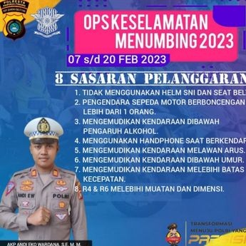 Delapan Sasaran Pelanggaran Skala Priorotas Polresta Pangkalpinang Pada Operasi Keselamatan Menumbing 2023
