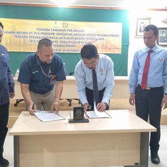 Perkuat Penanganan Hukum Perdata dan Tata Usaha, PLN dan KEJARI Pangkalpinang Tandatangani Perjanjian Kerjasama